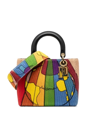 Christian Dior Pre-Owned 2017 Medium Canvas Beaded and Embroidered Tarot Judgment Lady Dior satchel - Brown