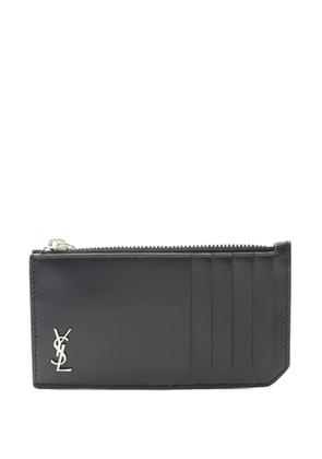 Saint Laurent Pre-Owned 2020s monogram zip leather card holder - Black