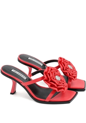 Karl Lagerfeld 70mm rose-embellished sandals - Red