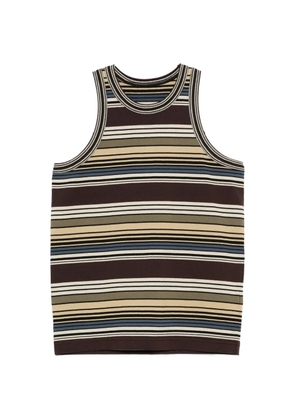 sacai striped tank top - Brown