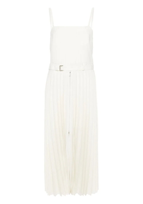 sacai pinstriped pleated maxi dress - White