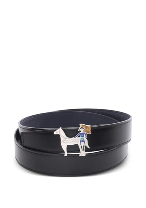Hermès Pre-Owned 2024 horse-buckle leather belt - Black