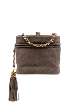 CHANEL Pre-Owned 1989-1991 Quilted Suede Tassel Vanity Bag crossbody bag - Brown