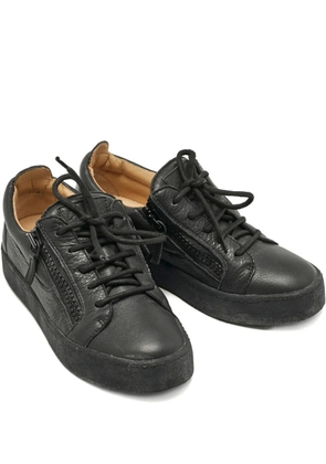 Giuseppe Zanotti Vintage Frankie zip leather trainers - Black