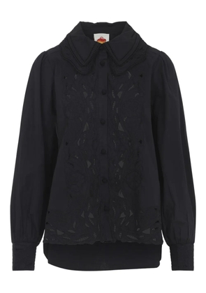 FARM Rio cut-out scalloped blouse - Black