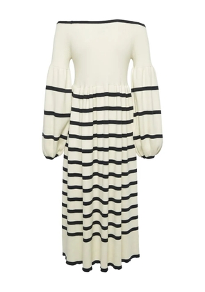 Joslin Joslin ribbed stripes button midi dress - Neutrals