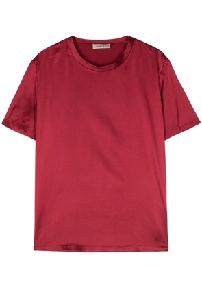 Blanca Vita crew-neck satin T-shirt - Red