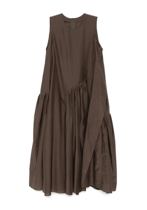 JNBY pleated asymmetric-hem dress - Brown