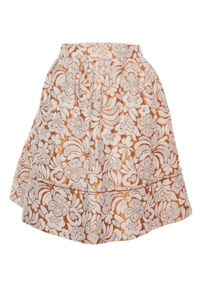 Prada Pre-Owned jacquard mini skirt - Brown