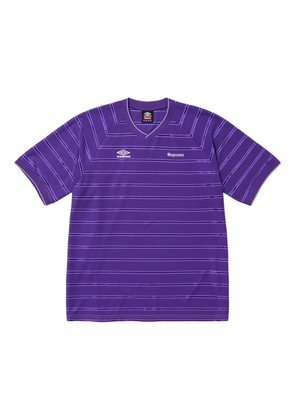 Supreme x Umbro® striped 'SS 25 - Purple' soccer jersey