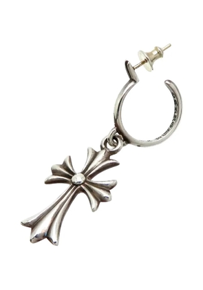 Chrome Hearts cross hoop earring - Silver