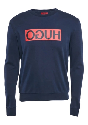 HUGO logo-print crew-neck sweatshirt - Blue