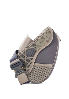 Christian Dior Pre-Owned Saddle Leather with Nylon and Cannage Rubber crossbody bag - Grey