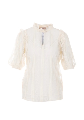 TWINSET lace high-neck blouse - Neutrals