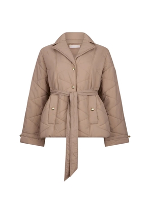 LIU JO quilted belted jacket - Neutrals