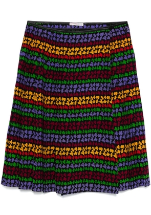 Saint Laurent Pre-Owned 1980s clovers-print midi skirt - Black