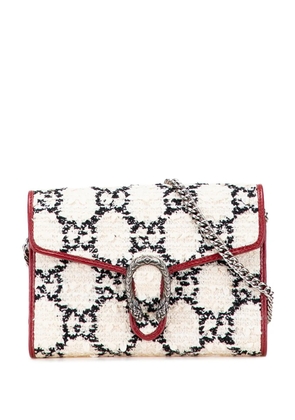 Gucci Pre-Owned 2016-2025 GG Tweed Dionysus Wallet on Chain crossbody bag - White