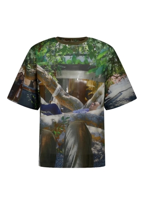 Bless holiday jungle print T-shirt - Green