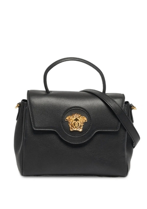 Versace Pre-Owned emblem leather satchel - Black