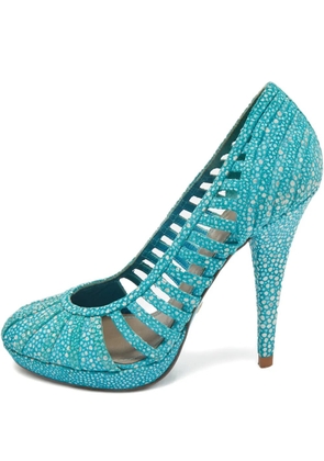 Versace Pre-Owned cut-outs platform pumps - Blue