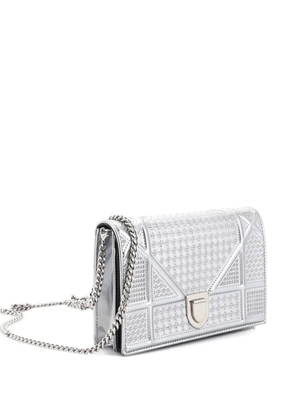 Christian Dior Pre-Owned Diorama Wallet on Chain Cannage Embossed Calfskin clutch bag - Silver