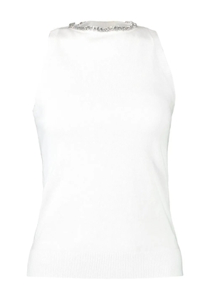 MINNIE ROSE jewel-neck tank top - White