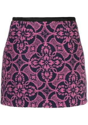 Marine Serre Towels jacquard mini skirt - Pink