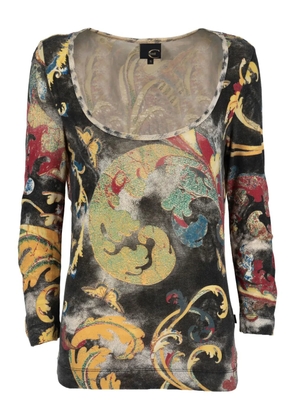 Just Cavalli patterned T-shirt - Black