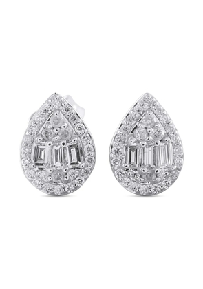 LB Exclusive 14K white gold diamond cluster earrings - Silver
