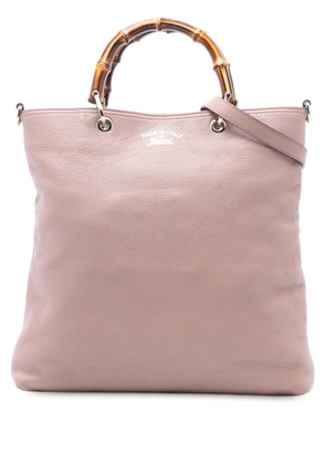 Gucci Pre-Owned 2016-2025 Tall Leather Bamboo Shopper Tote satchel - Pink