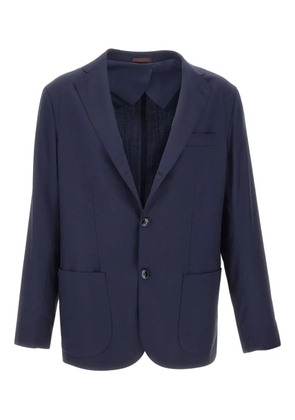 Barba chest-pocket three-button blazer - Blue