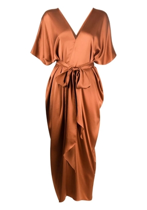 VOZ tied-waist kaftan dress - Brown