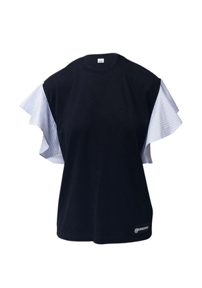 Burberry Pre-Owned ruffled-sleeve oversized T-shirt - Black