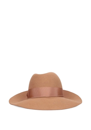 Borsalino Monica ribbon-detail hat - Neutrals