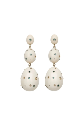 Bibi van der Velden 18K yellow gold blue Mammoth sapphire egg earrings