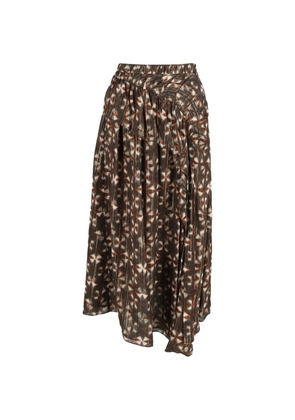 Ulla Johnson midi printed ruffle skirt - Brown