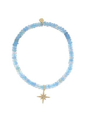 Sydney Evan large Nautilus sapphire and diamond charm necklace - Gold