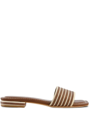 Bernardo Bernardo 1946 Myko striped flat sandals - Brown