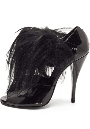 Pierre Hardy 110mm patent leather fur booties - Black