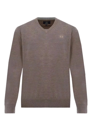 La Martina Barrie V-neck logo-detail sweater - Brown