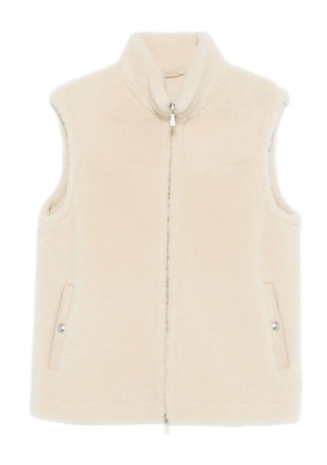 Eleventy shearling zip-front gilet - Neutrals