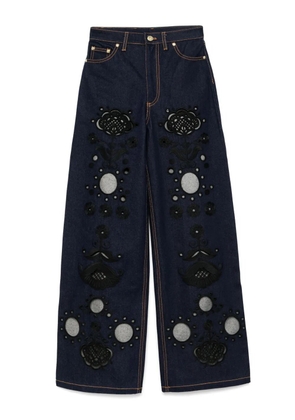Cynthia Rowley embroidered wide-leg jeans - Blue