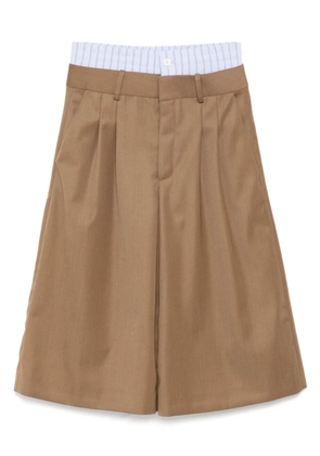 Monse double-waistband wide leg shorts - Neutrals