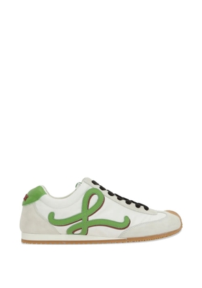 LOEWE enamelled charm asymmetric sneakers - White