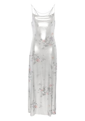 Maccapani Ita laminated maxi dress - Silver