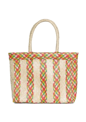 Brigitte Bahia striped woven beach bag - Neutrals