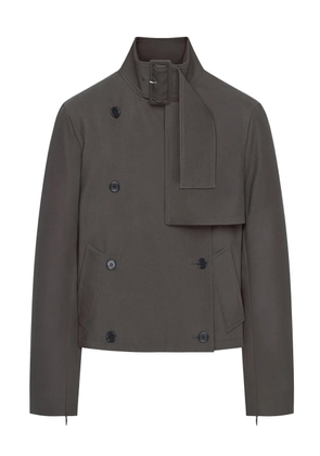 Courrèges buckle long-sleeves cotton jacket - Grey