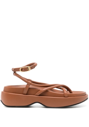 Reike Nen Gaji leather platform sandals - Brown