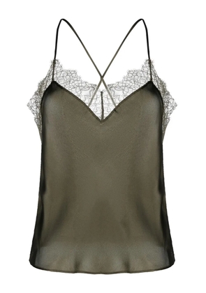 Maison Close Rendez-Vous lace-trim silk camisole - Green