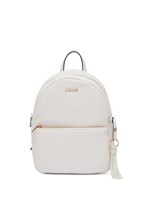 LIU JO medium logo-lettering backpack - White